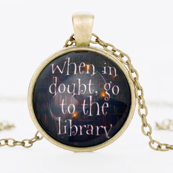 *5 FOR $25* Harry Potter Library Necklace- Gold - Picture 1 of 4